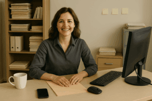 Happy and calm business owner